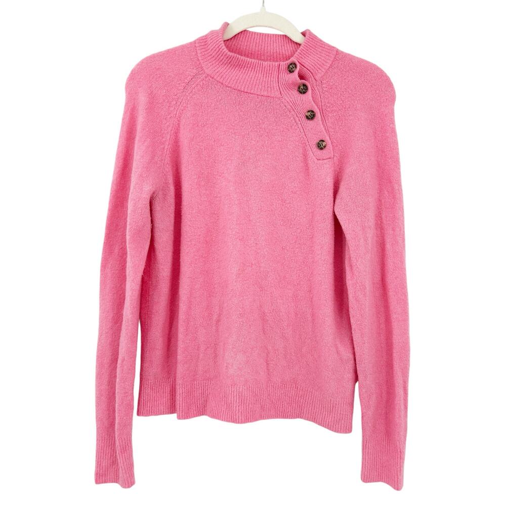J. Crew Womens Fall Barbiecore Button‎ Extra Soft Yarn Wool Blend Sweater Size S